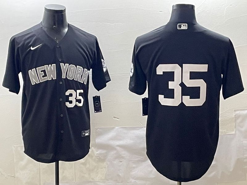 Men New York Yankees #35 No Name Black Game 2025 Nike MLB Jersey style 2->new york yankees->MLB Jersey